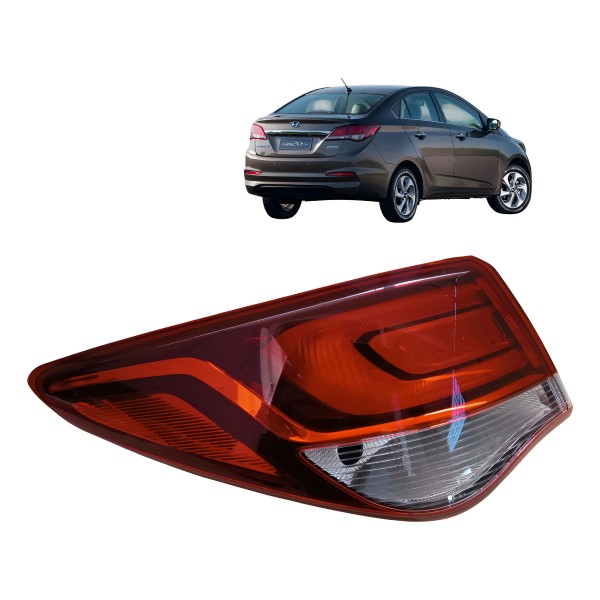 Lanterna Traseira Esquerda Hyundai Hb20 Sedan 2016 A 2019 Esquerdo/motorista Vermelho