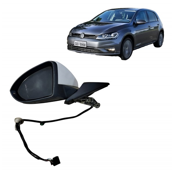 Retrovisor Elétrico Esquerdo Vw Golf 2013 A 2017 Sem Lente