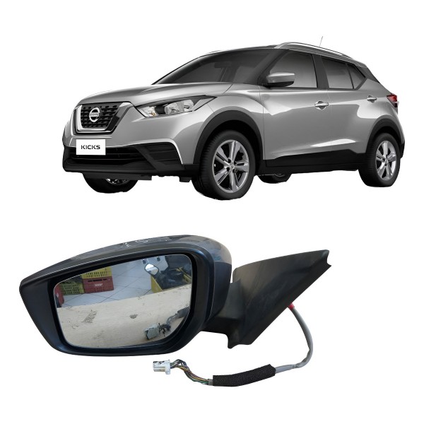 Retrovisor Eletrico Esquerd Kicks 2017/2020 C/pisca E Camera