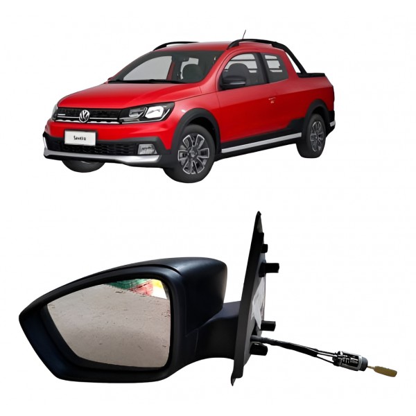 Espelho Retrovisor Manual Esquerdo Saveiro 2020 A 2023