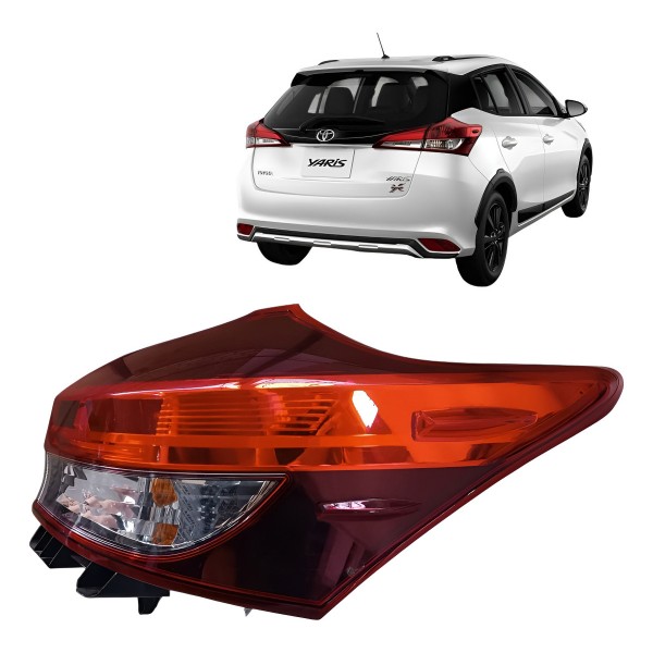 Lanterna Traseira Direita Toyota Yaris 2019 2020 A 2024 Direito/passageiro Vermelho