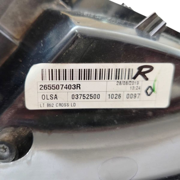 Lanterna Direita Sandero Stepway 2020 2021 2023 Original Direito/passageiro Preto