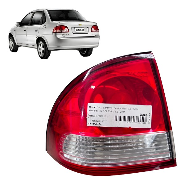 Lanterna Esquerda Gm Classic 2011 2012 2015 2017 Original Esquerdo/motorista Vermelho