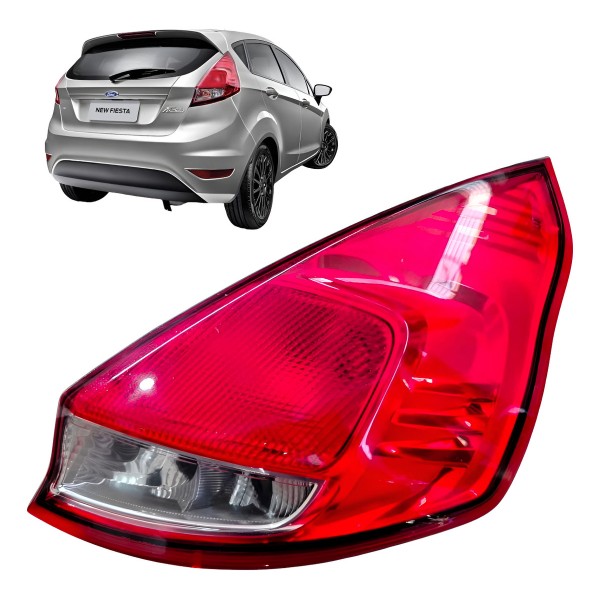 Lanterna Direita New Fiesta Hatch 2014 2016 2018 Original Direito/passageiro Vermelho