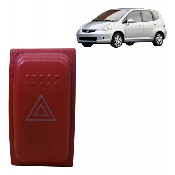 Botão Pisca Alerta Honda Fit 2004 2005 2006 2007 2008 Vermelho
