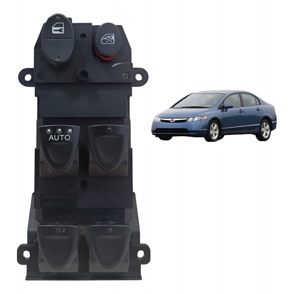 Botão Vidro Dianteiro Esquerdo Honda Civic 2007 A 2011