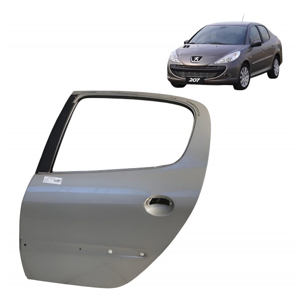 Porta Traseira Esquerda Peugeot 207 Passion 2009 2010 A 2013 Direita Prateado