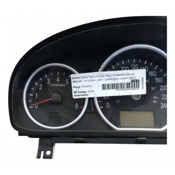 Painel Instrumento Velocímetro Hyundai Veracruz 2009 2010 Preto