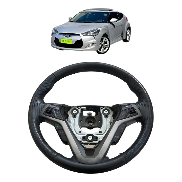 Volante Couro Hyundai Veloster C/ Comandos Original Preto