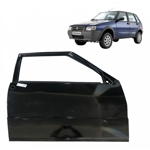 Porta Dianteira Direita Fiat Uno Mille 2007 2008 A 2012 - Traseira - Direita - Preto