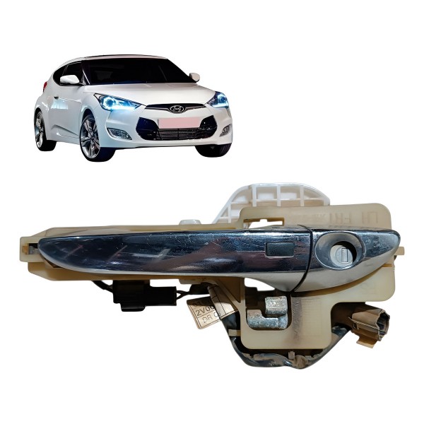 Maçaneta Externa Cromada Esquerda Veloster 2012 2013 2014 Cromado Dianteira