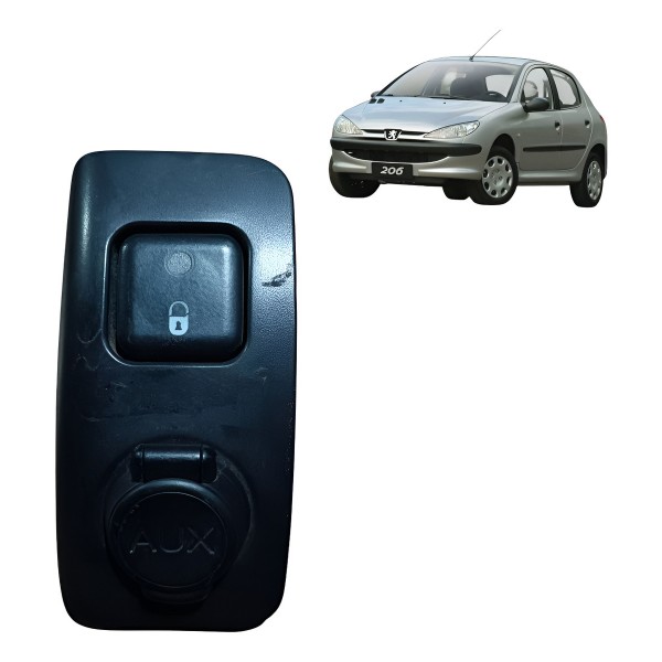 Botão Trava Porta Tomada Auxiliar Peugeot 206 207 2008 A2014