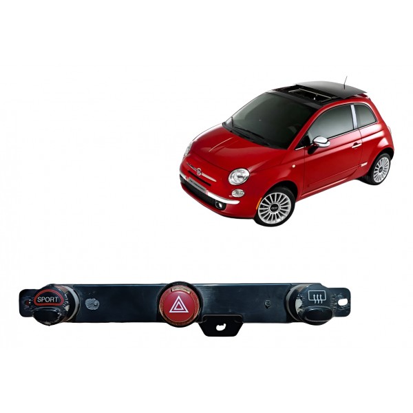 Placa Eletrônica Pisca Alerta Desembaçador Sport Fiat 500 - Preto
