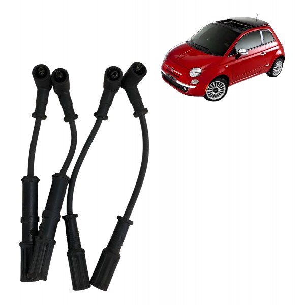 Jogo Cabo Vela Fiat 500 1.4 8v 2011 2013 2013 Original Ngk - Preto