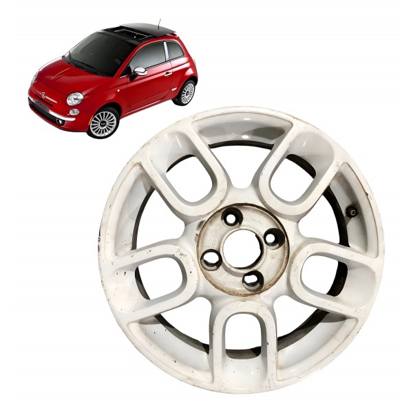 Roda Liga Aro 15 Fiat 500 4x100 2012 2013 2014 2015 Branco - Branco