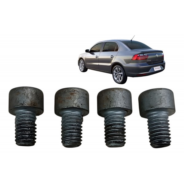 Jogo 4 Parafusos Polia Virabrequim Gol Voyage Saveiro G6 G7