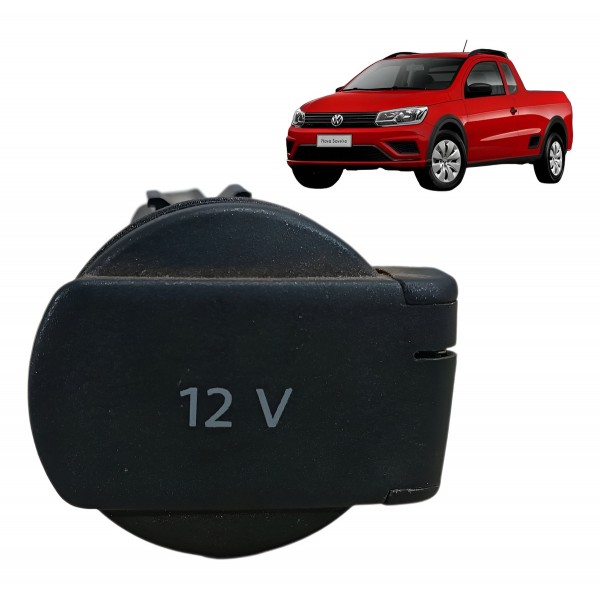 Tomada Acendedor 12v Vw Gol Voyage Saveiro 2017 2023 Orig - Preto