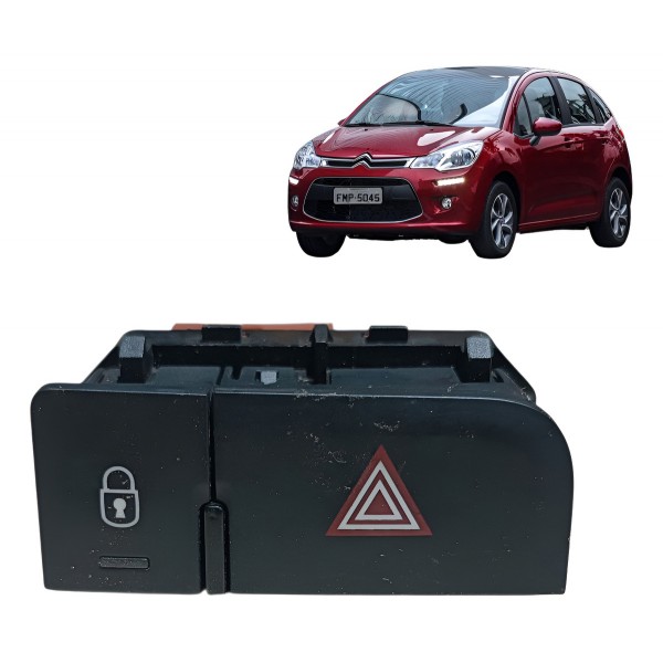 Botão Pisca Alerta Trava Portas Citroën C3 2016 2017 A 2020