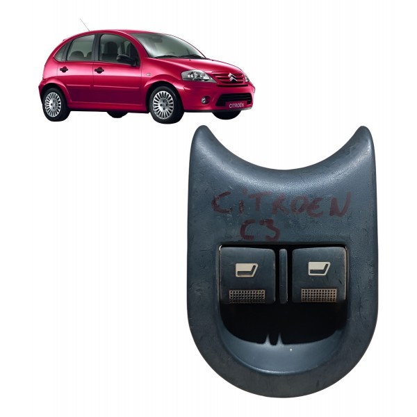 Botão Vidro Duplo Dianteiro Esquerdo Citroen C3 2003 A 2012