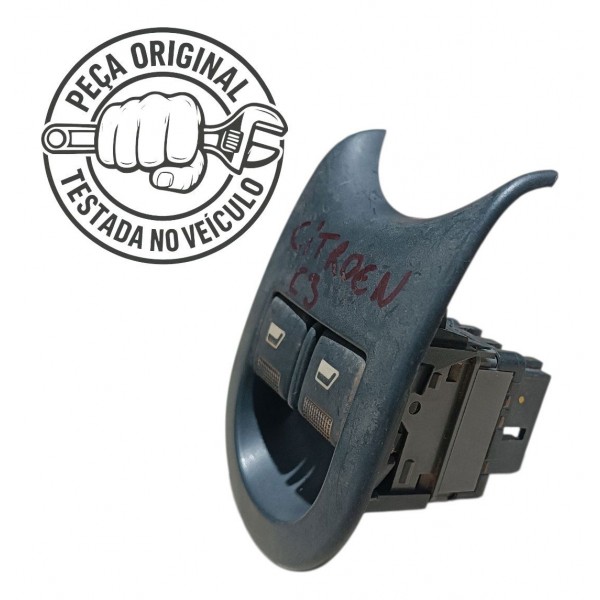 Botão Vidro Duplo Dianteiro Esquerdo Citroen C3 2003 A 2012