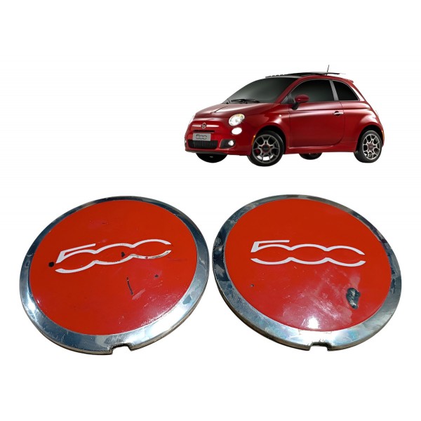 Calota Central Roda Fiat 500 Original 2012 2013 2014 2015 Vermelho