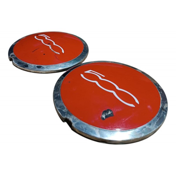 Calota Central Roda Fiat 500 Original 2012 2013 2014 2015 Vermelho