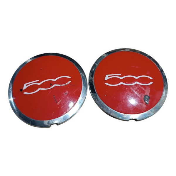 Calota Central Roda Fiat 500 Original 2012 2013 2014 2015 Vermelho