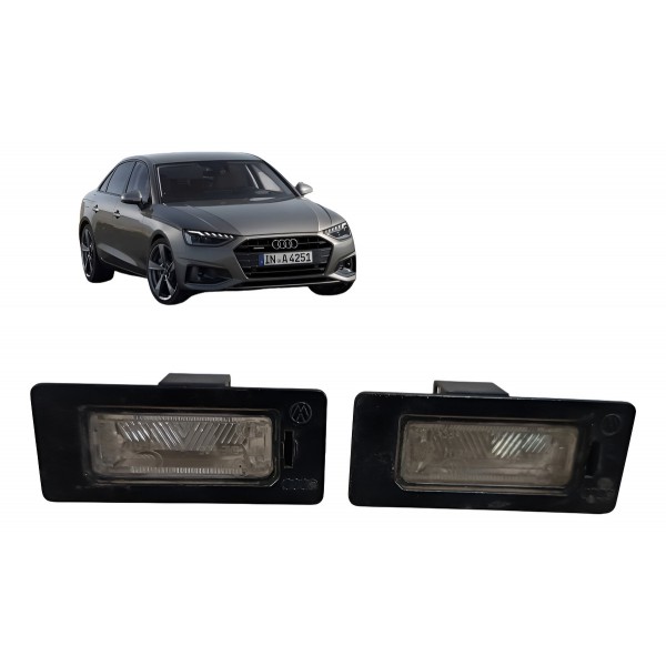 Par Lanterna Luz Placa Traseira Audi A4 2010 2011 2012 2013 Branco Ambos Lados