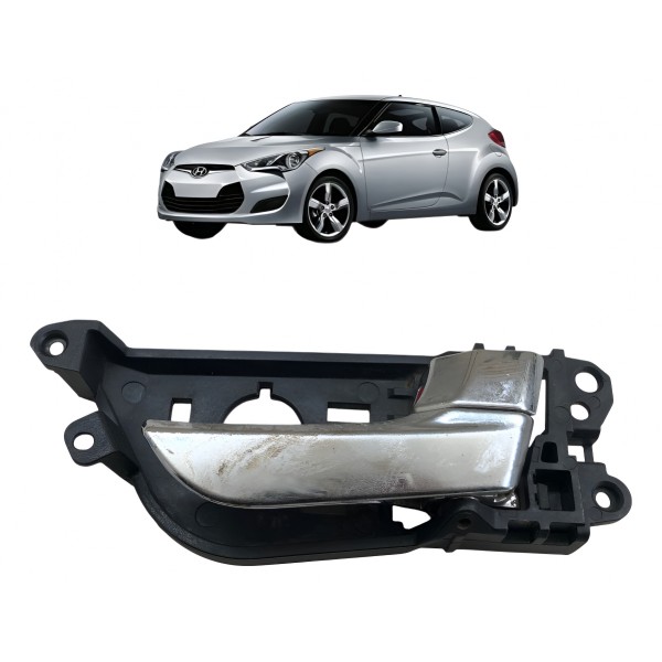 Maçaneta Interna Porta Direita Veloster Hyundai 2012 2013 Prateado Dianteira