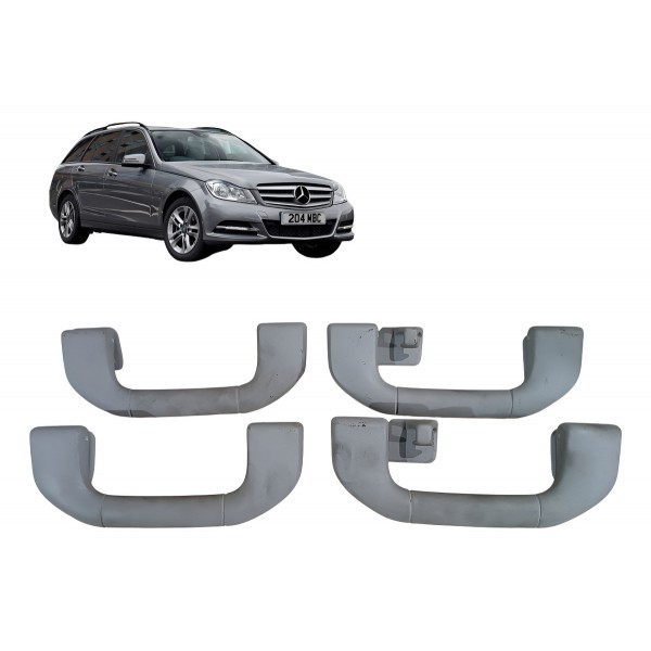 Jogo Alça Teto Pega Mão Mercedes C180 C200 2011 2012 2013 Cinza
