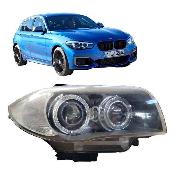 Farol Direito Bmw 118i 120i C/ Xenon 2006 2007 2008 2009 Direito/passageiro