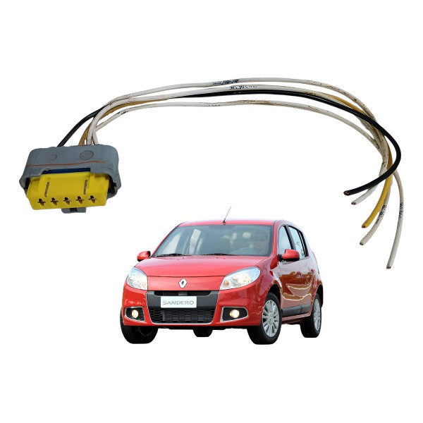 Plug Chicote Conector Motor Limpador Sandero 2012 2013 5 Fio