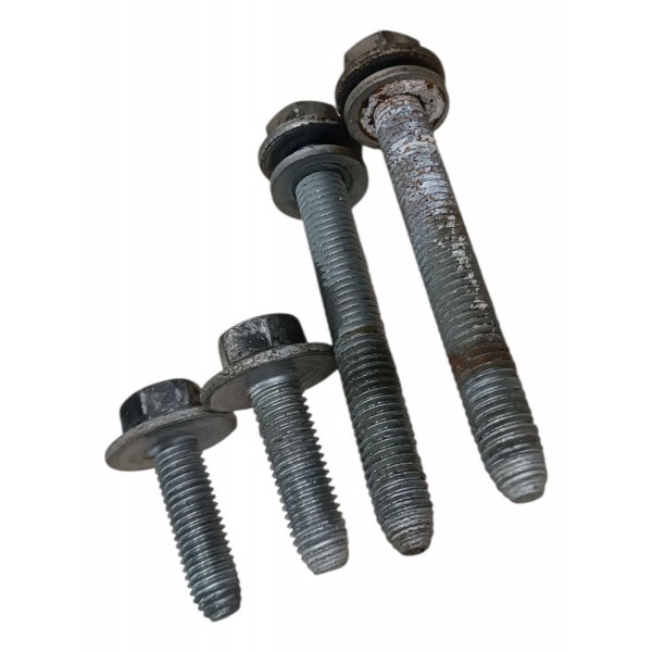 Jogo 4 Parafusos Agregado Dianteira Sandero 1.0 16v 2013 Prateado