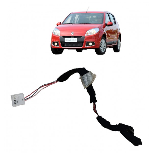 Plug Chicote Conector Luz Teto Cortesia Sandero Logan 3 Fios