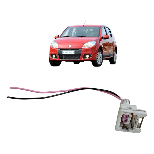 Plug Conector Chicote Buzina Caracol Sandero Logan 2012 2013