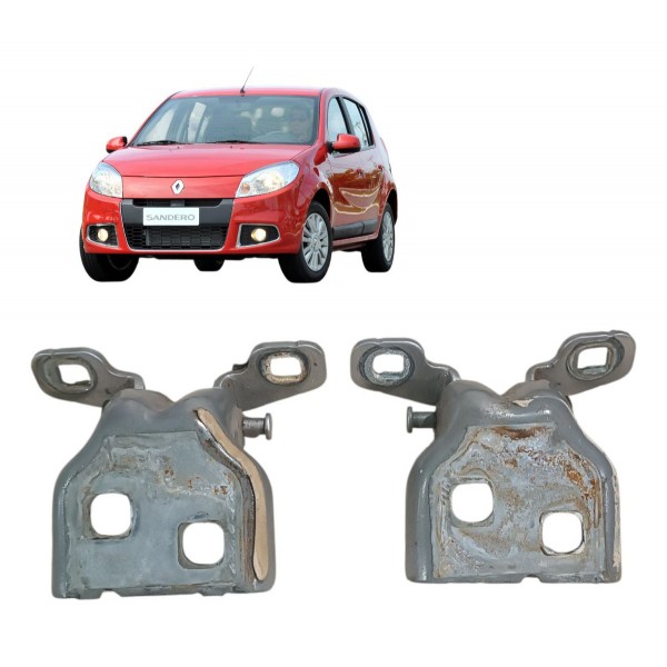 Par Dobradiça Porta Renault Sandero 2013 Dianteiro Esquerdo