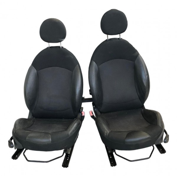 Jogo Banco Couro Completo Mini Cooper Clubman 2011 2012 2013 Preto