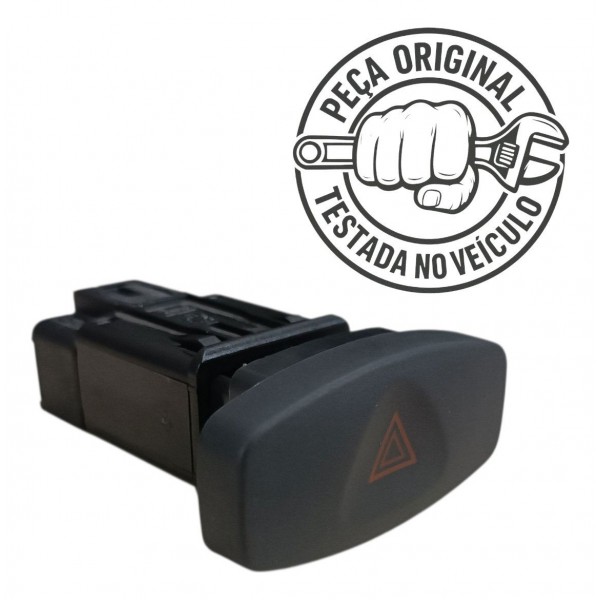Botão Pisca Alerta Renault Sandero Logan 2012 2013 2014 Orig Preto