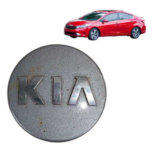 Calota Central Roda Miolo Kia New Cerato 2014 2018 Original Prateado