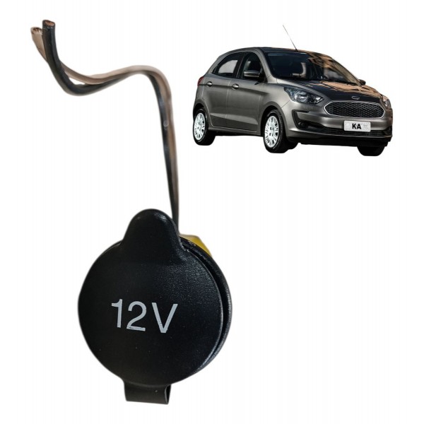 Tomada Conector Carregador 12v Ford Ka 2018 2019 2020 2021 Preto