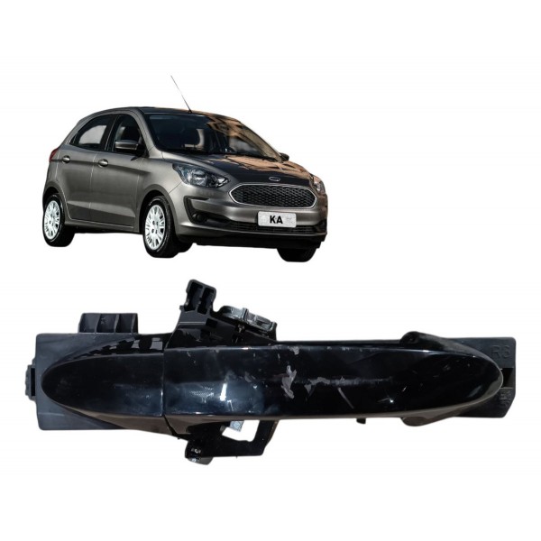 Maçaneta Externa Porta Ford Ka 2020 2021 Traseira Direita Preto Traseira