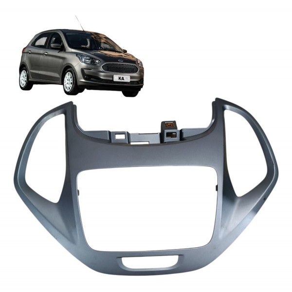 Moldura Mascara Painel Radio Multimídia Ford Ka 2020 2021 Prateado