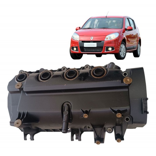 Tampa Valvulas Cabeçote Motor Sandero Logan 1.0 16v 2012 Preto