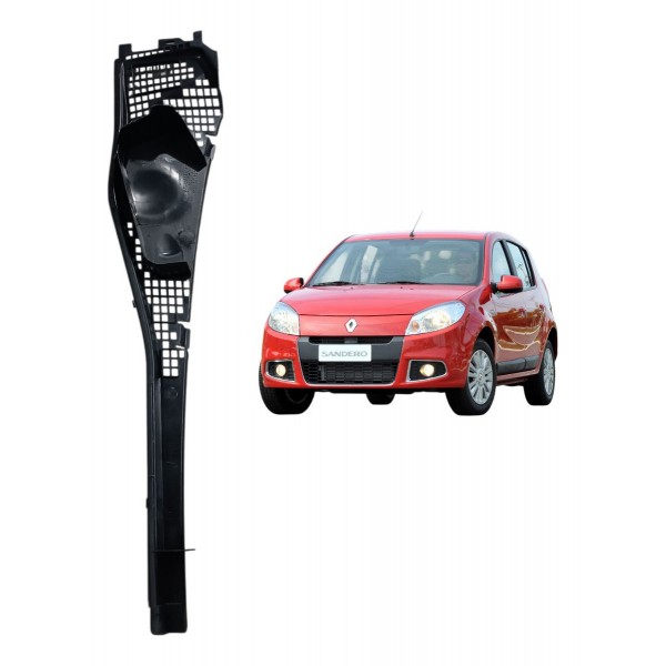 Grade Churrasqueira Parabrisa Sandero 2012 2013 Esquerdo Preto Fosco