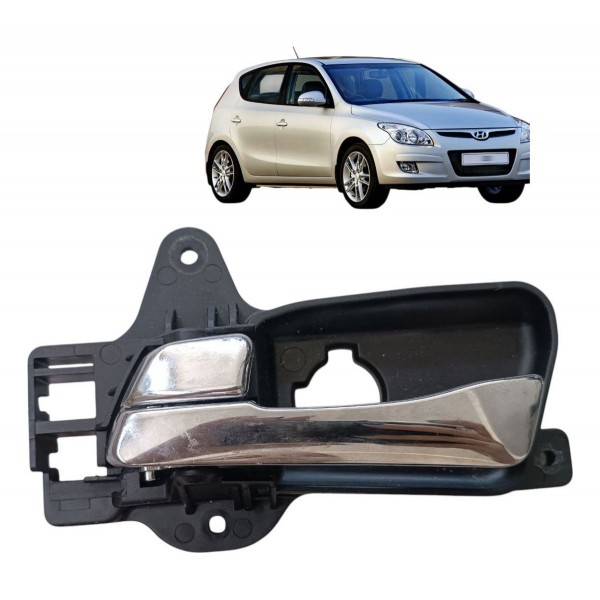 Maçaneta Interna Traseiro Esquerdo Hyundai I30 2009 A 2012 Cromado Traseira