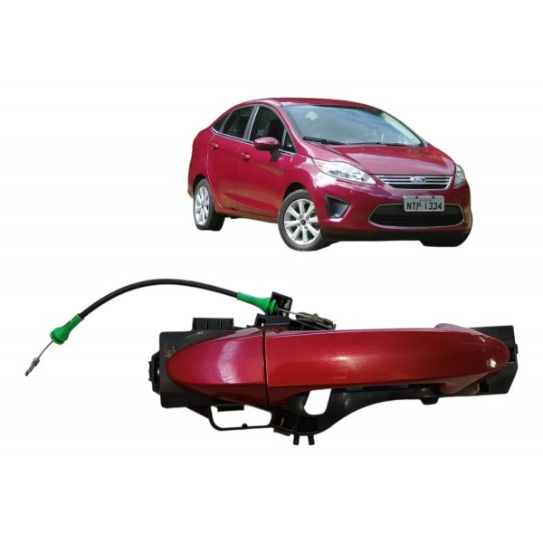 Maçaneta Externa Diant. Direito Ford New Fiesta Mex 2012 Vermelho Dianteira