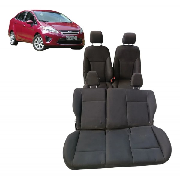 Jogo De Banco Tecido New Fiesta Mexicano Sedan 2011 2012 Preto