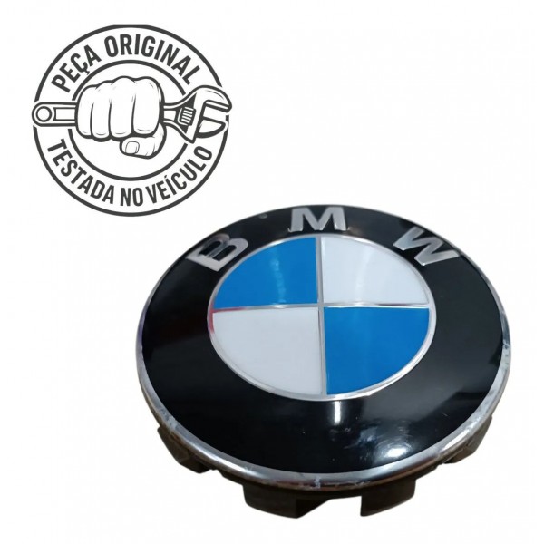 Miolo Calota Central Roda Bmw 320i 2013 2014 2015 2016 Origi Prateado