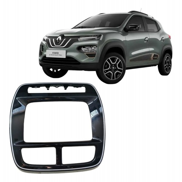 Moldura Painel Rádio Kwid 2022 2023 2024 E-tech Preto