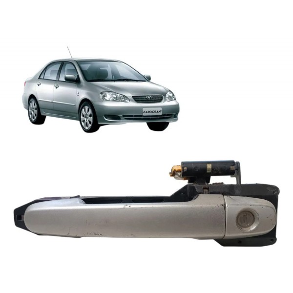 Maçaneta Externa Dianteira Esquerda Corolla Xli 2003 A 2008 Prateado Dianteira